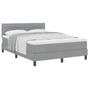 Box spring seng med hovedgærde Lysegrå 140 x 190 cm Stof