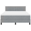 Box spring seng med hovedgærde Lysegrå 140 x 190 cm Stof