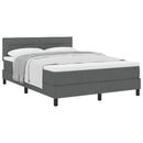 Box spring seng med hovedgærde Mørkegrå 140 x 190 cm Stof