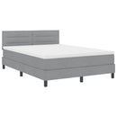 Box spring seng med hovedgærde Lysegrå 140 x 200 cm Stof
