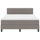 Box spring seng med hovedgærde Gråbrun 140 x 200 cm Stof
