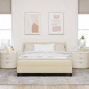 Box spring seng med hovedgærde Creme 160 x 200 cm Stof