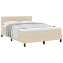Box spring seng med hovedgærde Creme 160 x 200 cm Stof