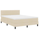 Box spring seng med hovedgærde Creme 160 x 200 cm Stof