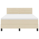 Box spring seng med hovedgærde Creme 160 x 200 cm Stof