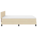 Box spring seng med hovedgærde Creme 160 x 200 cm Stof