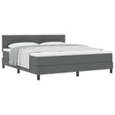 Box spring seng med hovedgærde Mørkegrå 180 x 200 cm Stof