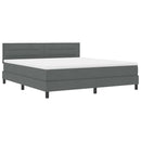 Box spring seng med hovedgærde Mørkegrå 180 x 200 cm Stof