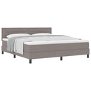 Box spring seng med hovedgærde Gråbrun 180 x 200 cm Stof