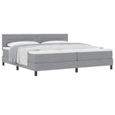 Box spring seng med hovedgærde Lysegrå 200 x 200 cm Stof