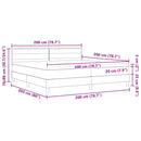 Box spring seng med hovedgærde Lysegrå 200 x 200 cm Stof