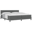 Box spring seng med hovedgærde Mørkegrå 200 x 200 cm Stof