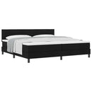 Box spring seng med hovedgærde Sort 200 x 200 cm Stof