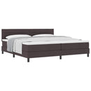 Box spring seng med hovedgærde Mørk Brun 200 x 200 cm Stof
