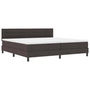 Box spring seng med hovedgærde Mørk Brun 200 x 200 cm Stof