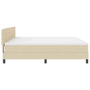 Box spring seng med hovedgærde Creme 200 x 200 cm Stof