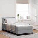 Box spring seng med hovedgærde Lysegrå 80 x 200 cm Stof
