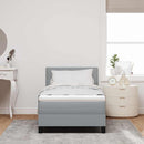 Box spring seng med hovedgærde Lysegrå 80 x 200 cm Stof