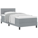 Box spring seng med hovedgærde Lysegrå 80 x 200 cm Stof