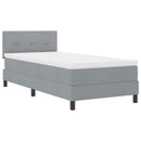 Box spring seng med hovedgærde Lysegrå 80 x 200 cm Stof