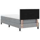 Box spring seng med hovedgærde Lysegrå 80 x 200 cm Stof