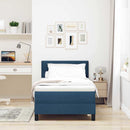 Box spring seng med pude med hovedgærde Blå 80 x 200 cm Stof