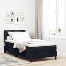 Box spring seng med hovedgærde Sort 90 x 190 cm Stof