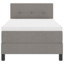 Box spring seng med hovedgærde Gråbrun 90 x 200 cm Stof