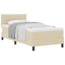 Box spring seng med hovedgærde Creme 90 x 200 cm Stof