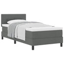 Box spring seng med hovedgærde Mørkegrå 100 x 200 cm Stof