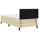 Box spring seng med hovedgærde Creme 100 x 200 cm Stof