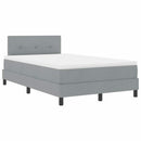 Box spring seng med hovedgærde Lysegrå 120 x 200 cm Stof
