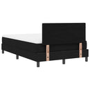 Box spring seng med hovedgærde Sort 120 x 200 cm Stof