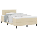 Box spring seng med hovedgærde Creme 120 x 200 cm Stof