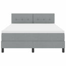 Box spring seng med hovedgærde Lysegrå 140 x 190 cm Stof