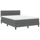 Box spring seng med hovedgærde Mørkegrå 140 x 190 cm Stof