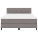 Box spring seng med hovedgærde Gråbrun 140 x 190 cm Stof