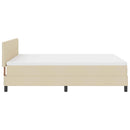 Box spring seng med hovedgærde Creme 140 x 190 cm Stof