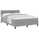 Box spring seng med hovedgærde Lysegrå 140 x 200 cm Stof