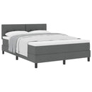 Box spring seng med hovedgærde Mørkegrå 140 x 200 cm Stof