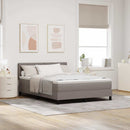 Box spring seng med hovedgærde Gråbrun 160 x 200 cm Stof