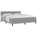 Box spring seng med hovedgærde Lysegrå 180 x 200 cm Stof