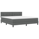 Box spring seng med hovedgærde Mørkegrå 180 x 200 cm Stof