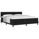 Box spring seng med hovedgærde Sort 180 x 200 cm Stof