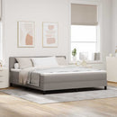 Box spring seng med hovedgærde Gråbrun 180 x 200 cm Stof