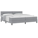 Box spring seng med hovedgærde Lysegrå 200 x 200 cm Stof