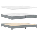 Box spring seng med hovedgærde Lysegrå 200 x 200 cm Stof