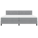Box spring seng med hovedgærde Lysegrå 200 x 200 cm Stof