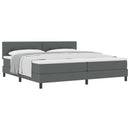 Box spring seng med hovedgærde Mørkegrå 200 x 200 cm Stof