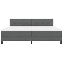 Box spring seng med hovedgærde Mørkegrå 200 x 200 cm Stof
